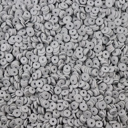 Katsuki polymeer disc kralen (6 mm) Mouse Grey ca. 1000 stuks