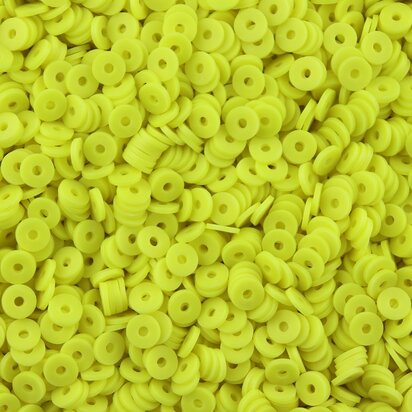 Katsuki polymeer disc kralen (6 mm) Neon Yellow ca. 1000 stuks