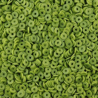 Katsuki polymeer disc kralen (6 mm) Olive Green ca. 1000 stuks