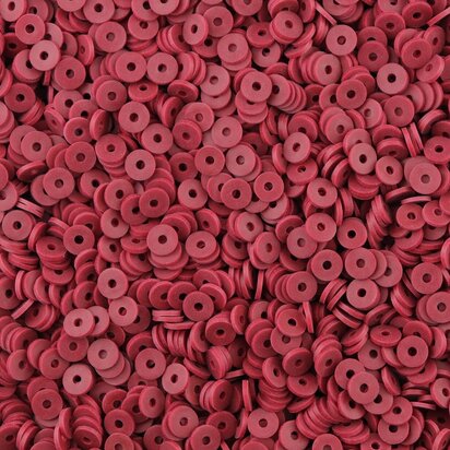 Katsuki polymeer disc kralen (6 mm) Wine Red ca. 1000 stuks
