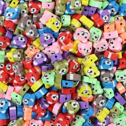 Polymeer kralen Beertjes 8x10x4,5mm multi color (50 stuks) PMF001