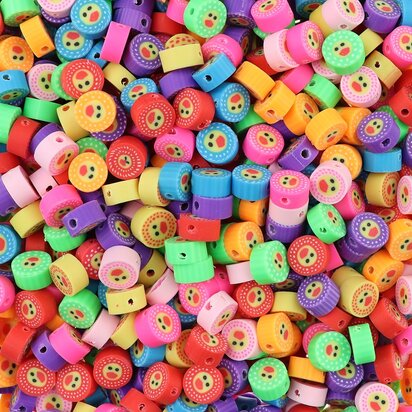 Polymeer kralen Eendjes Multi Color 10x10x4,5mm (50 stuks) PMF012