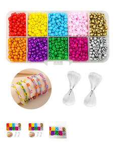 Rocailles kralen set 10 vakjes - verschillende kleuren 4 mm