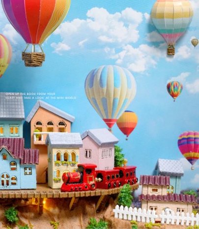 Book Nook - mini 3D wereld - Hot Air Balloon