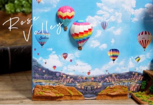 Book Nook - mini 3D wereld - Hot Air Balloon