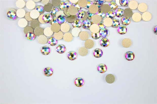Rondje 6 mm Crystal AB Non hotfix Rhinestones figuren Superior Glamour kwaliteit  (5080)