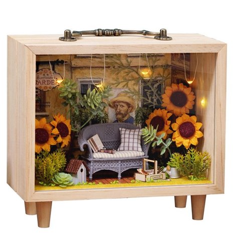 Mini Dollhouse - Little Wooden Box Serie - Sunflower Garden