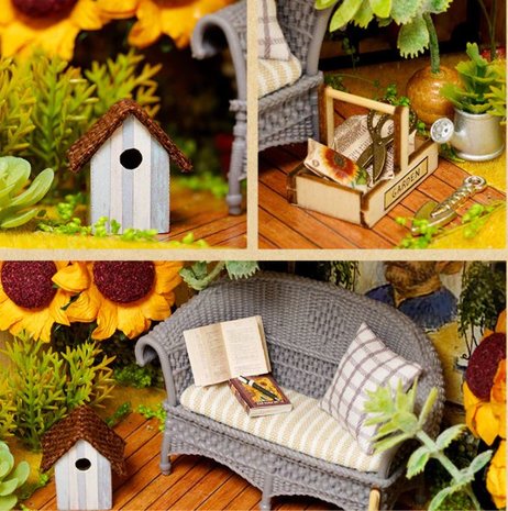 Mini Dollhouse - Little Wooden Box Serie - Sunflower Garden detail 2