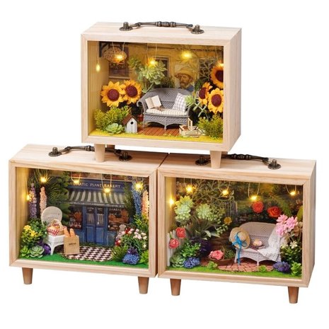 Mini Dollhouse - Little Wooden Box Serie - Sunflower Garden serie