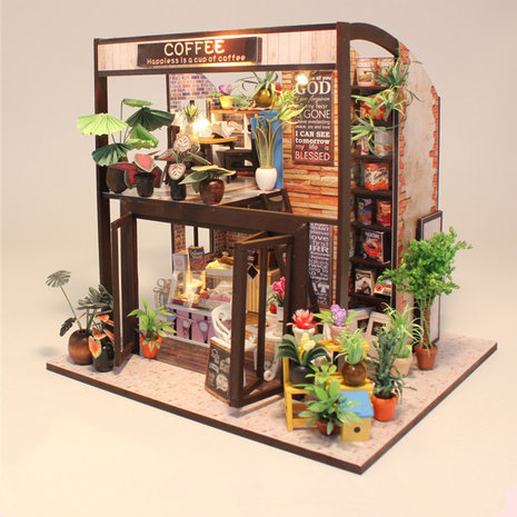 Mini Dollhouse - Shop - Coffee House van schuin rechts voor