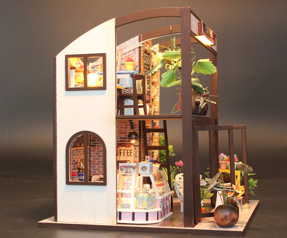Mini Dollhouse - Shop - Coffee House zijaanzicht