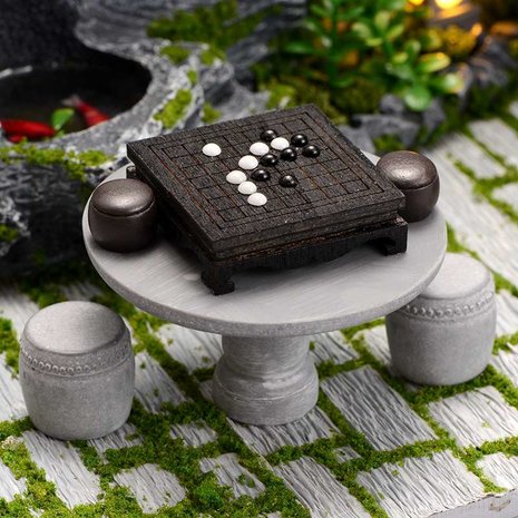 Mini Dollhouse - Cute Room - Chinese Courtyard / binnenplaats (Deel B) tafeltje met bordspel
