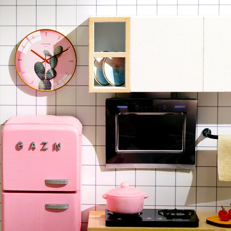 Mini Dollhouse - Roombox - Taste of Life fornuis en koelkast