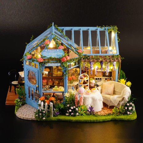 Mini Dollhouse - Shop - Rose Garden Tea House by Night