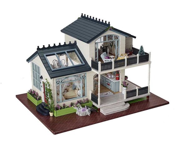 Mini Dollhouse - Villa - Provence Lavender zijaanzicht