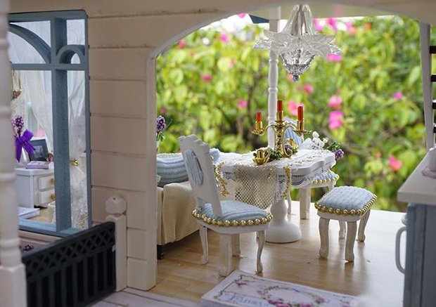 Mini Dollhouse - Villa - Provence Lavender eethoek