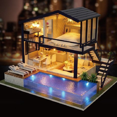 Mini Dollhouse - Villa - Time Apartment sfeerfoto met verlichting