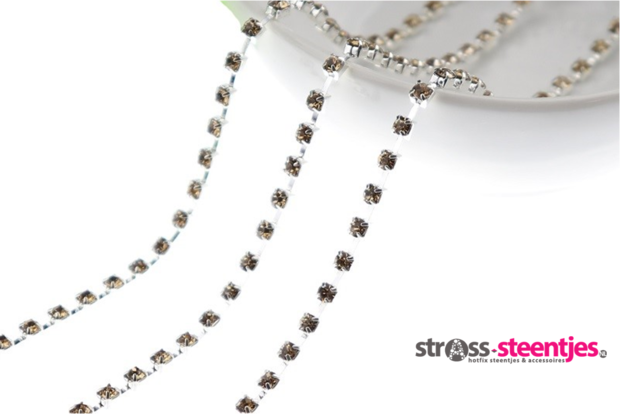 Strassketting 2.8 mm Gold Silver Cup 