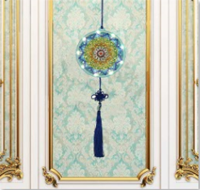 Diamond Painting Hanger met LED-verlichting - Blauwe mandala