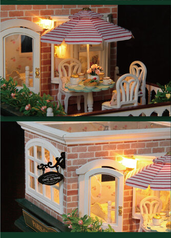 Mini Dollhouse - Shop - Paris Coffee and Cake Shop by Night