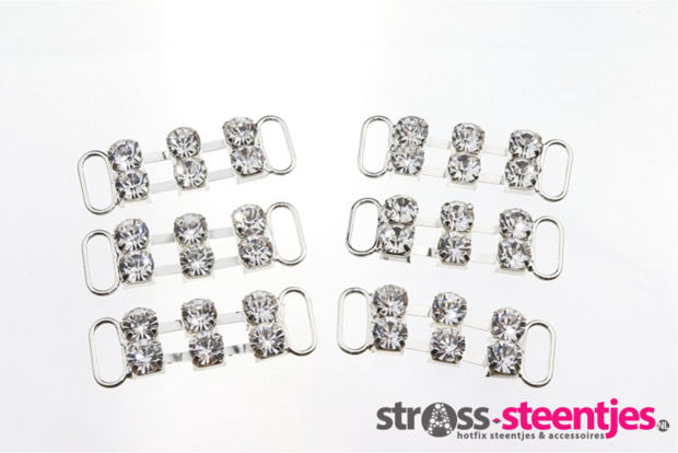 Non-hotfix kleine Bikini connector - Crystal (105) met logo