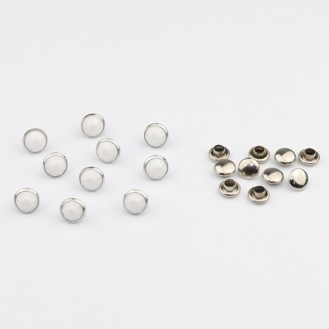 Studs met Strass (Acryl) - Chalkwhite 7 mm (SS29)