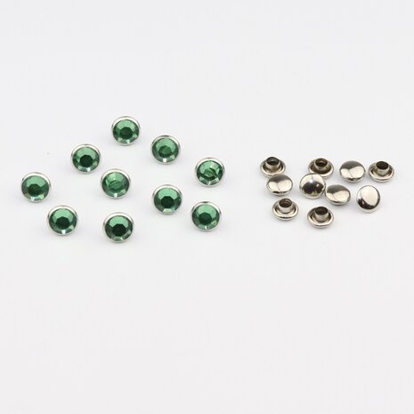 Studs met Strass (Acryl) - Erinite 7 mm (SS29)