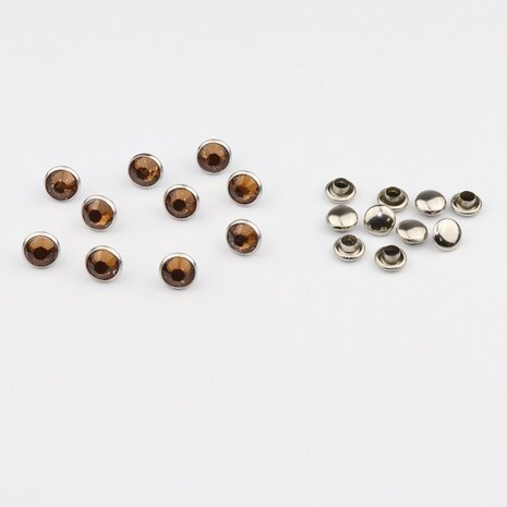 Studs met Strass (Acryl) - Topaz 7 mm (SS29)