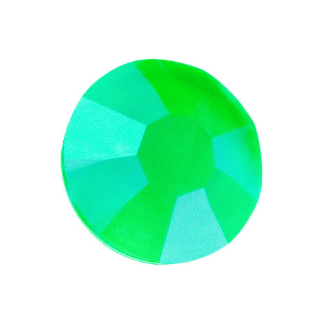 Crystal Neon Green (SS10) - Preciosa non-hotfix plakstenen Chaton Rose Maxima (Neon Glow in the Dark) - UV
