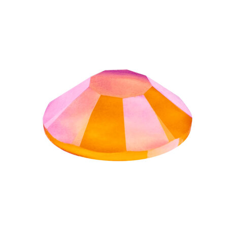 Crystal Neon Orange DF 00030 (SS10) - Preciosa non-hotfix plakstenen Chaton Rose Maxima (Neon Glow in the Dark) - UV