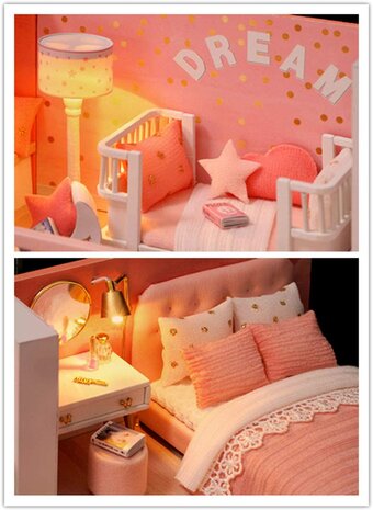 Mini Dollhouse - Appartement - Sweet Angel details slaapkamers