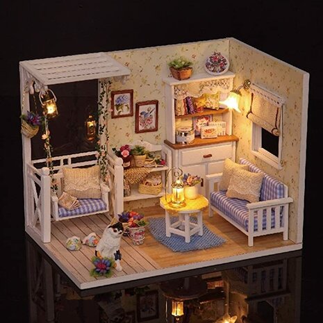 Mini Dollhouse - Shop - Kitten Diary voorkant met licht