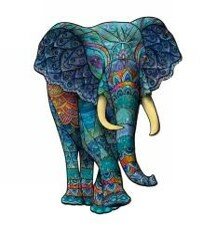 Houten legpuzzel Olifant - met unieke stukjes - A3 formaat