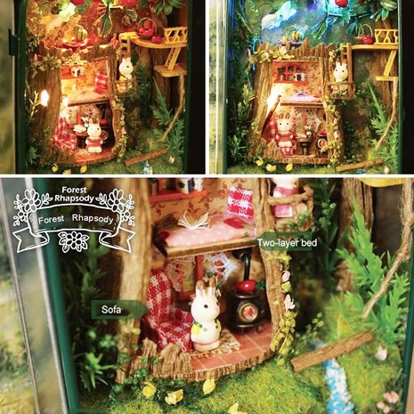 Mini Dollhouse - miniatuur in blik - Forest Rhapsody close-up 2