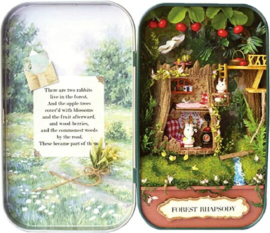 Mini Dollhouse - miniatuur in blik - Forest Rhapsody