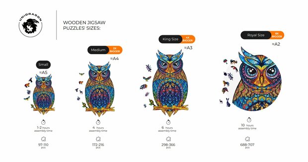 Puzzel Charming Owl / Charmante Uil King Size tijd en aantal stukjes