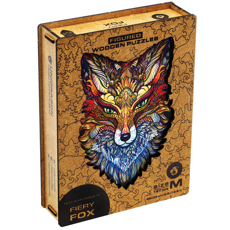 Puzzel Fiery Fox / Vurige Vos Medium met verpakkingsdoos 