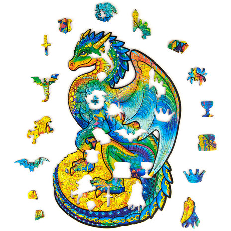 Puzzel Guarding Dragon / Bewakingsdraak Small met stukjes in vormen van dieren