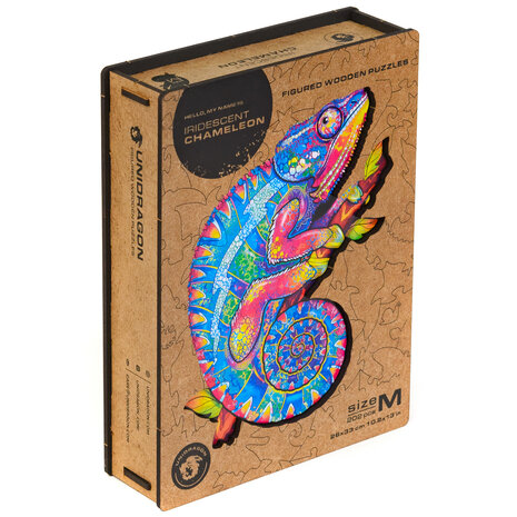 Puzzel Iridescent Chameleon / Iriserende Kameleon Medium met verpakkingsdoos