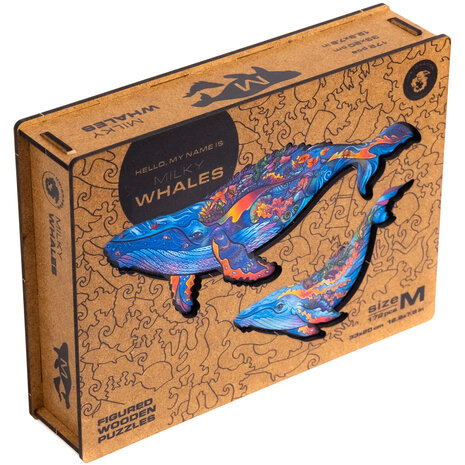 Puzzel Milky Whales / Walvissen Medium met verpakkingsdoos