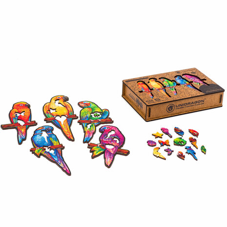 Puzzel Playful Parrots / Speelse Papegaaien Small gehele inhoud
