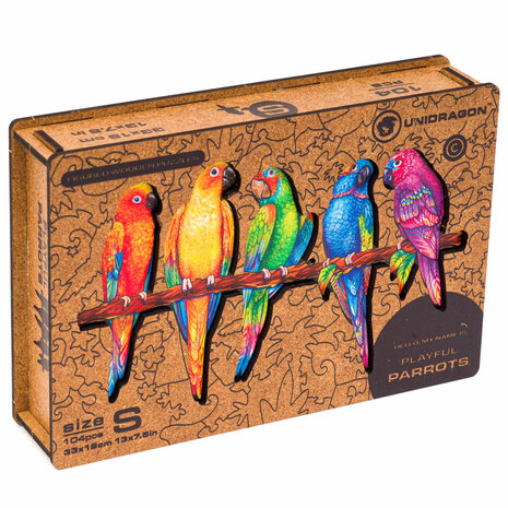 Puzzel Playful Parrots / Speelse Papegaaien Small met verpakkingsdoos