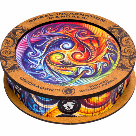 Puzzel Mandala Spiral Incarnation / Mandala Spiraal Incarnati Medium  met verpakkingsdoos zijkant