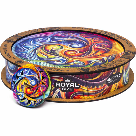 Puzzel Mandala Spiral Incarnation / Mandala Spiraal Incarnati Royal Size kleine puzzel aan linkerkant