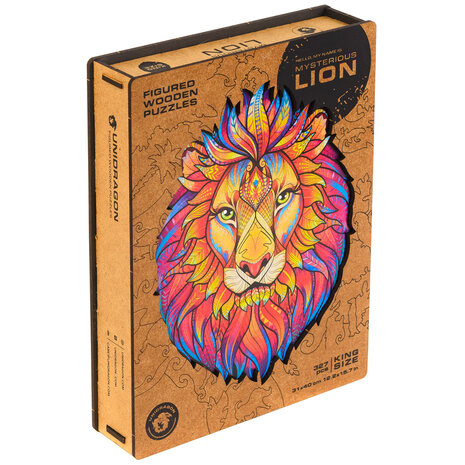 Puzzel Mysterious Lion / Mysterieuze Leeuw King Size met verpakkingsdoos