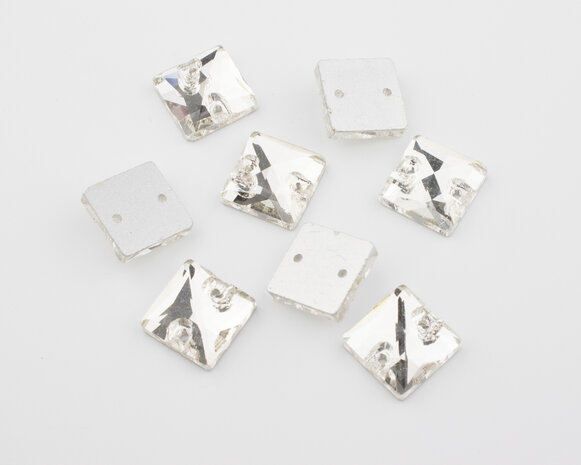 Naaistenen Vierkant Kleur Crystal 10mm (platte achterkant) (9023)