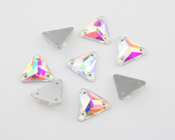 Naaistenen driehoek Kleur Crystal AB 12mm (9303)
