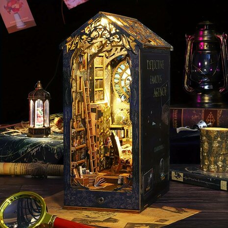 Book Nook - mini 3D wereld - Detective Famous Agency rechter zijkant