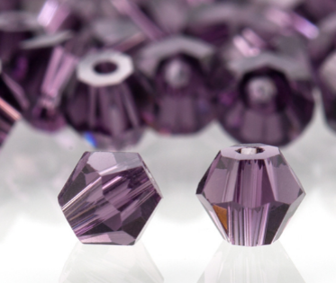 Facet kralen glas rondelle (konisch) 3 mm - Amethyst (per 144 stuks)