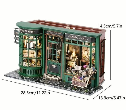 Mini Dollhouse - Shop - Magic Wand afmetingen